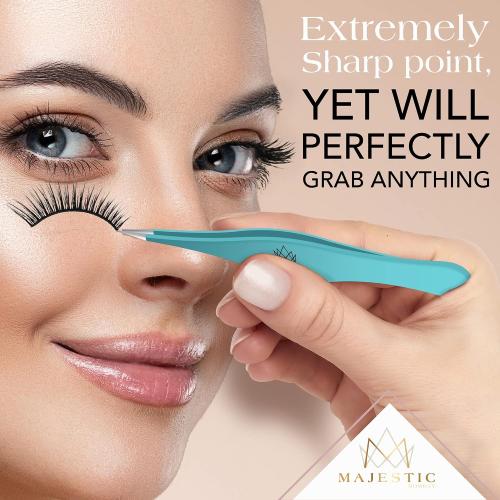 Surgical Tweezers for Ingrown Hair - Precision Sharp Needle Nose Pointed Tweezers for Splinters, Ticks & Glass Removal - Best for Eyebrow Hair, Facial Hair Removal (Triple Teel)