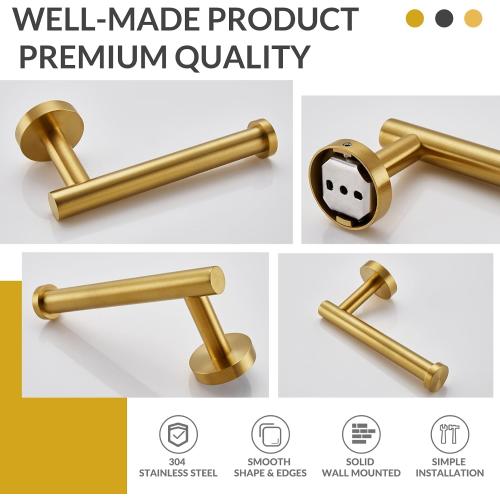 APLusee Toilet Paper Holder, Brushed Dark Gold, 304 Stainless Steel