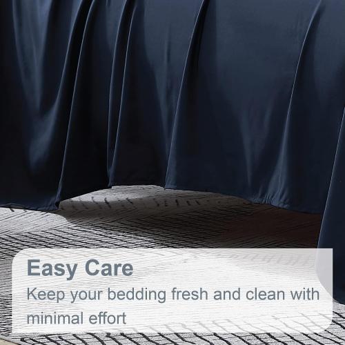 Swift Home Queen Ultra-Soft Brushed Microfiber 6-Piece Bed Sheet Sets, Extremely Durable - Easy Fit - Wrinkle Resistant - (Includes 2 Bonus Pillowcases), Queen, Navy
