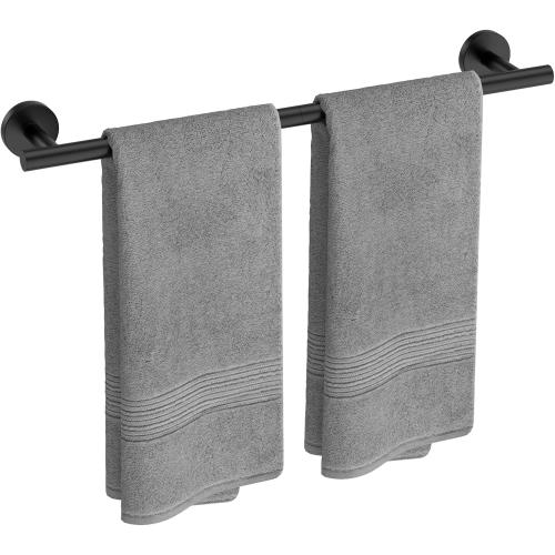 USHOWER Matte Black Towel Bar, 22-Inch Towel Racks for Bathroom