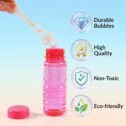 novelinks 12 Pack 4oz Big Bubble Bottles, Bubble Blowing Solution for Kids
