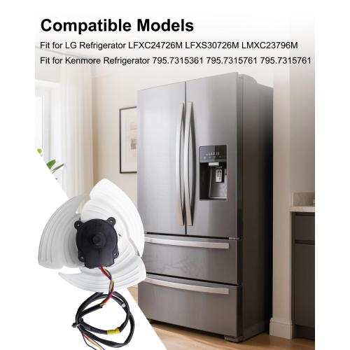 Refrigerator Condenser Fan Motor with Blade Fit for LG Replace EAU63103301