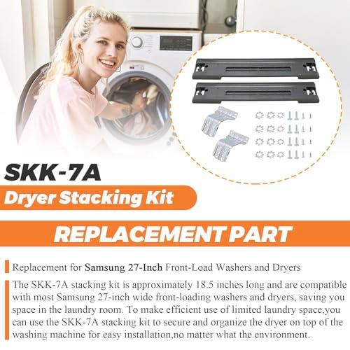 (2026 UPGRADED) SKK-7A SKK8K Dryer Stacking Kit by Beaquicy - Replacement for Samsung 27-Inch Front-Load Washers and Dryers - Samsung laundry stacking kit Replaces SKK-7A, SK-5A, SK-5AXAA, SKK-8K
