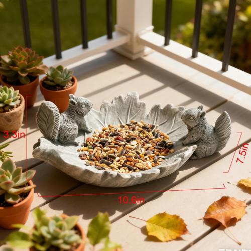 Concrete Bird Bath Bowl for Outside Small Bird Water Feeder Garden Decor