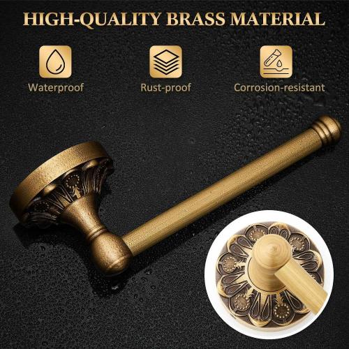 2 Pcs Toilet Paper Holder Towel Ring, Brass, Round