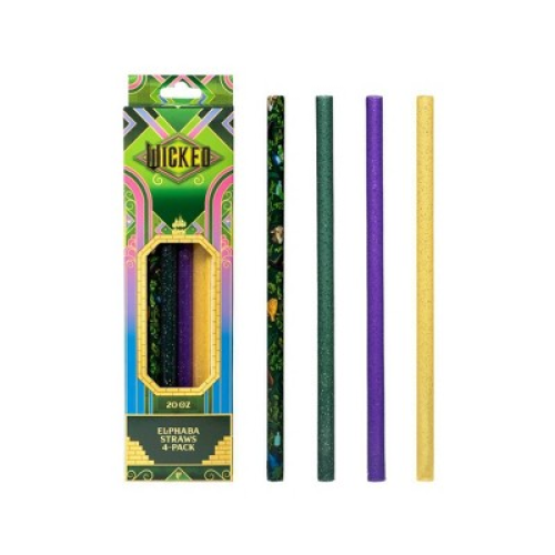 CharCharms 4pk 20oz Water Bottles Straws Wicked 2 Elphaba