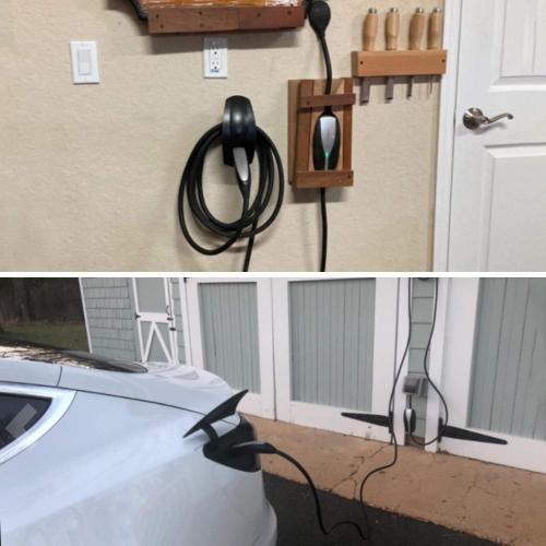 SEVEN SPARTA Charging Cable Holder Wall Mount for Tesla Charger, Black