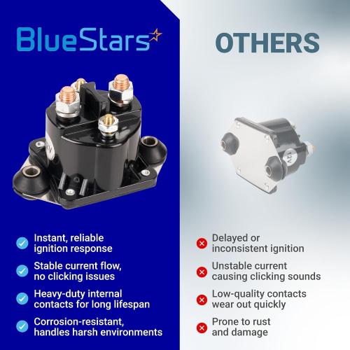 BlueStars 89-817109A3 12V Starter Solenoid Relay - Fits Mercury Outboard