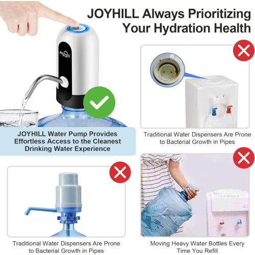 JOYHILL 5 Gallon Water Bottle Dispenser Pump, Electric Pump for Water Jugs