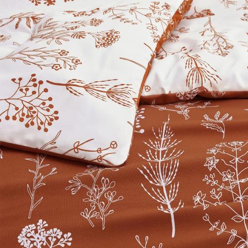 Bedsure Floral Comforter Set Cute Bedding Set Full Reversible Terracotta