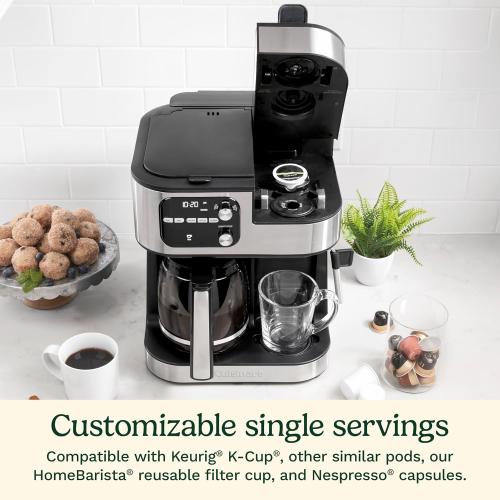 Cuisinart Coffee Center Barista Bar 4-in-1 Coffee Maker, Single-Serve Pods Compatible, Coffeemaker, Three Brewing Sizes, SS-4N1NAS, Black‼️Light dirt‼️