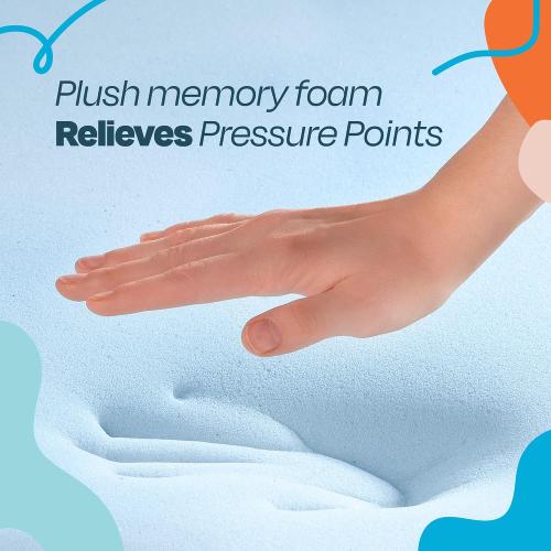 LINENSPA Memory Foam Mattress Topper - 3 Inch Gel Infused Memory Foam - Plush Feel - Cooling and Pressure Relieving - CertiPUR Certified - Dorm Room Essentials - Twin XL Size