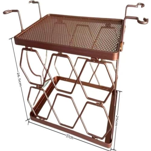 Wine Rack with Glass Holder, Wine Bottle Holder Stand, Countertop Bottle Holder with Stemware Storage