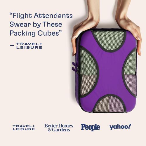 Shacke 5 Set Packing Cubes for Travel with Laundry Bag (Orchid Purple)