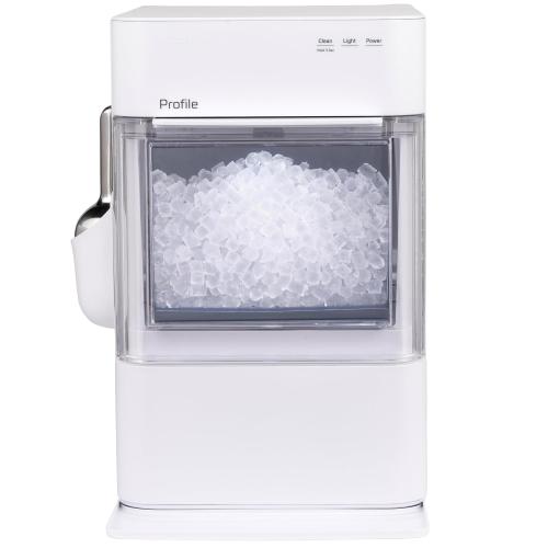 GE Profile Opal 2.0 Ultra Nugget Ice Maker with Scale Inhibiting Filter, Scoop Included, 38 lbs in 24 Hours, Pellet Ice Machine with WiFi & Smart Connected, Stone White