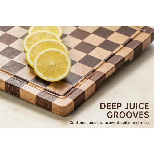 Checkered Cutting Boards for Kitchen, Wooden Chopping Board