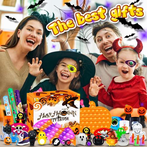 600Pcs Halloween Party Favors for Kids, Bulk Fidget Toys, Non-Candy Treats