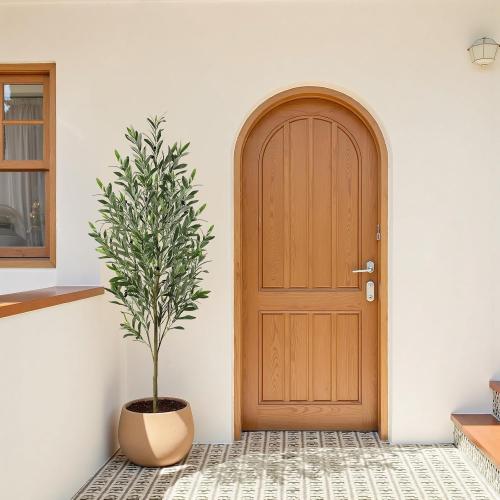 Alupssuc 3FT Faux Olive Tree with Fruits White Pot, Indoor Home Decor 2 pack