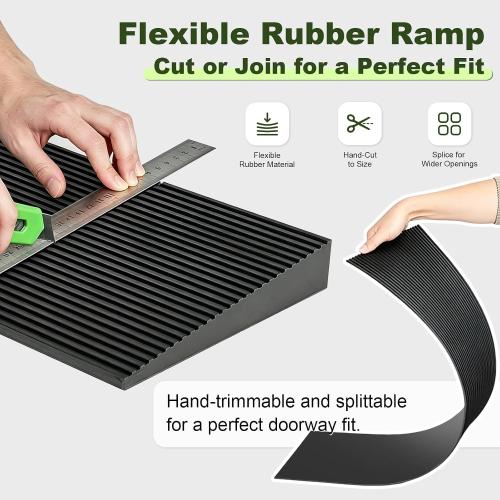 1 Rubber Threshold Ramp, Wheelchair Ramp for Doorway