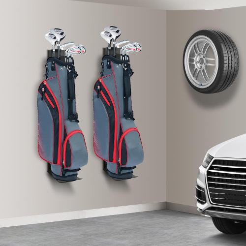 Wall Mount Golf Bag Storage Stand Organizer Rack for Garage Golf Bag Holder | Adjustable Air Spring Sliding Golf Bag Holder for Wall, Space-Saving Heavy-Duty Golf Bag Wall Mount for Garage, Club Basement