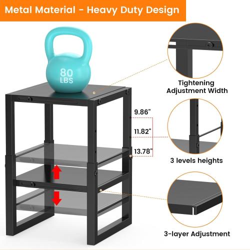 LIDTOP Locker Organizer Shelf School, Adjustable Width and Height, Stackable Metal Locker Storage Organization, Ideal Locker Fits Standard Size School, Office, and Gym Lockers, Black