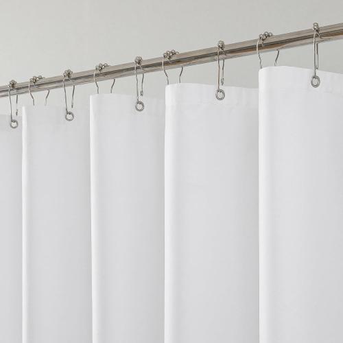 1 Pack Water-Repellent Fabric Shower Curtain Liner, 72x90 White