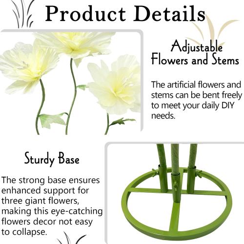 Giant Artificial Fake Flowers, Waterproof 3D Wedding Party & Home Decor