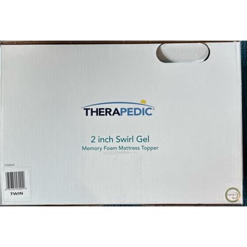 Therapedic - 2 Inch Swirl Gel Memory Foam Mattress Topper TWIN 75 L x 39 W.