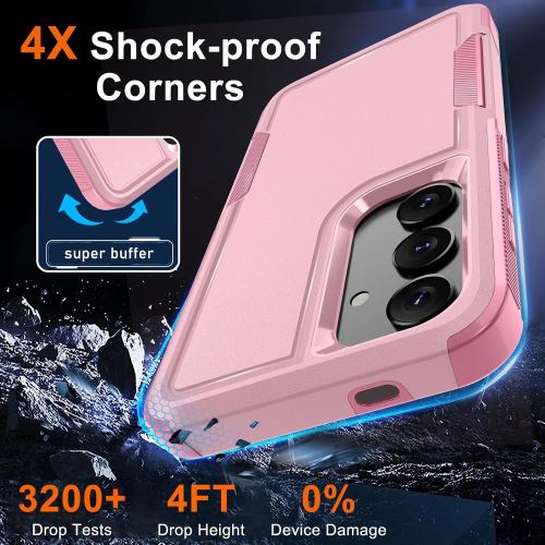for Samsung Galaxy S25 Plus Case, Full Body Heavy Duty Cover, Cute Pink