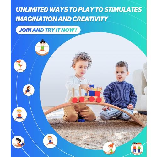 Balance Board Kids, [Natural Wood] Wobble Board for Kids Toddlers, Open Ended Montessori Waldorf Learning Toy, Gifts for 3 4 5 6 7 8 Year Old Boys Girls Kids Birthday & Christmas Stocking Stuffers