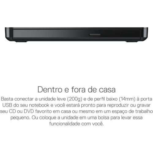 Dell Slim DW316 - Laufwerk - DVD -RW ( -R DL) DVD-RAM - 8x8x5x - USB2.0 - extern - für Inspiron 14 54XX, 15 55XX, 17 5758, OptiPlex 3020, 9020, Vostro 15 3558, XPS 13 (784-BBBI)