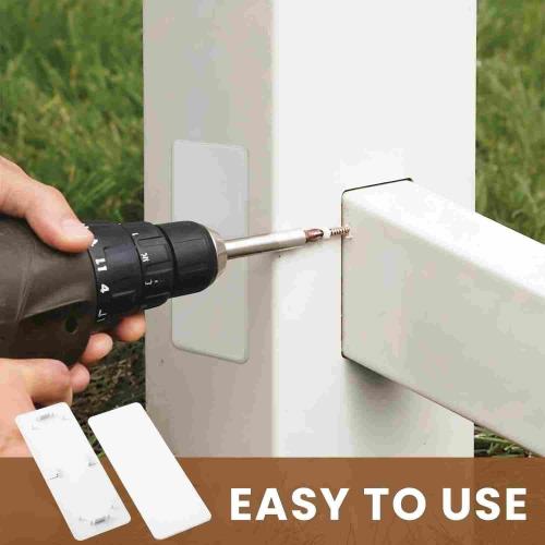 Xuhal 4 Pack 1.5 x 5.5 Vinyl Fence Post Hole Covers Plugs White, Clip-on