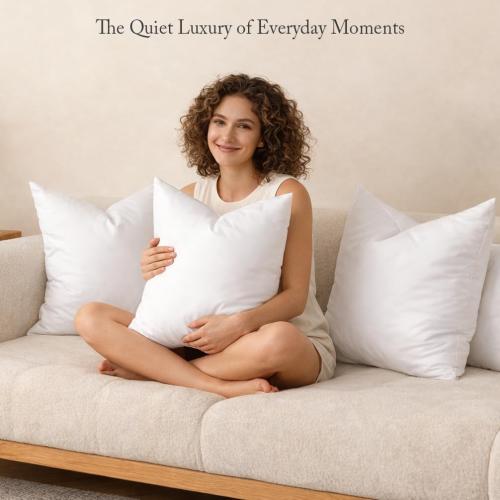 Pillows 26 x 26 (Pack of 2, White), , Premium White Pillows for Bed, Couch, and Cushion