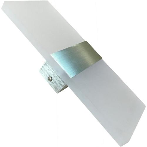 6W Pure White LED Indoor Acrylic Wall Mounted Light Lamp Silver