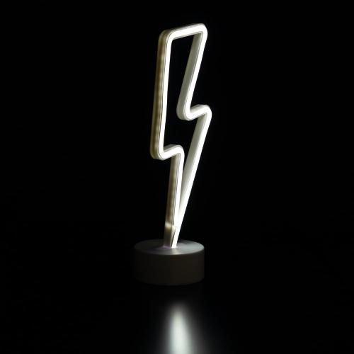 Northlight LED Lightening Bolt Neon Table Light - 11.5 - White