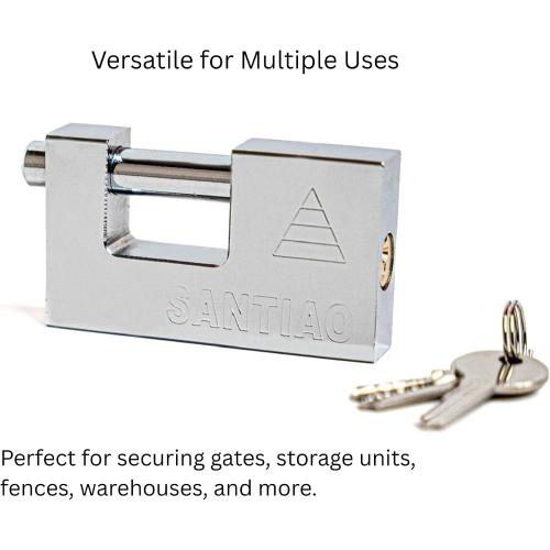 Heavy Duty 90mm Padlock - Stainless Steel Security Lock with 3 Keys | Anti-Theft Weather-Resistant for Outdoor Gates, Sheds, Garages & Storage Units