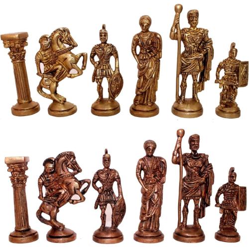 StonKraft Collector Edition Brass Chess Pieces Pawns Chessmen Chess Coins Figurine Pieces (3.5 Roman)