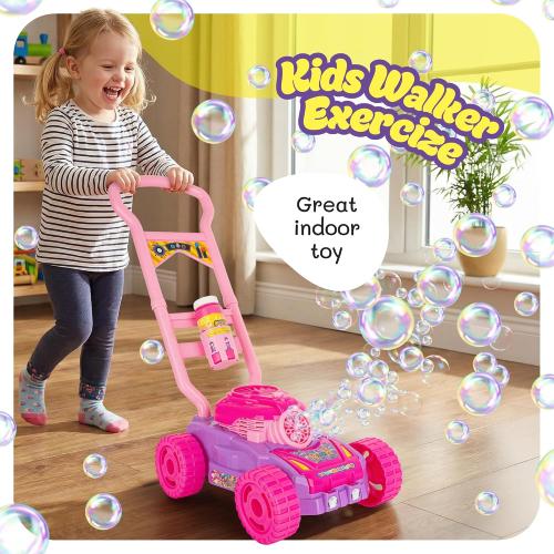 Hoopi Extreme Bubbles® Lawn Mower for Toddlers 1-3, Spill-Proof with Lights