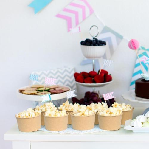 ESSENTIAL Paper Ice Cream Cups, 50 Pcs 8oz Paper Snack Bowls