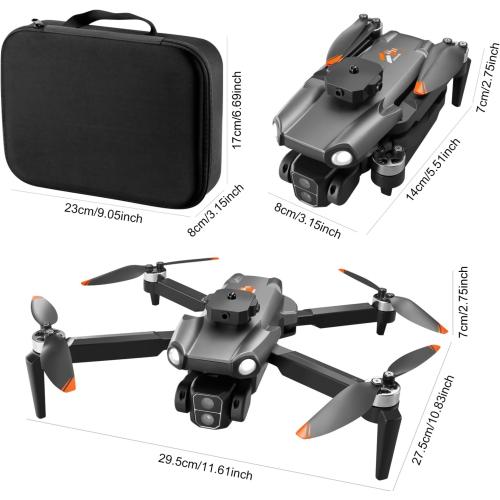 S119 Drone with Camera, 8K Brushless Motor Drones for Adults, FPV RC Quadcopter with 3D Flips, Obstacle Avoidance, Optical Flow Positioning, Trajectory Flight, Carrying Bag (Grey)