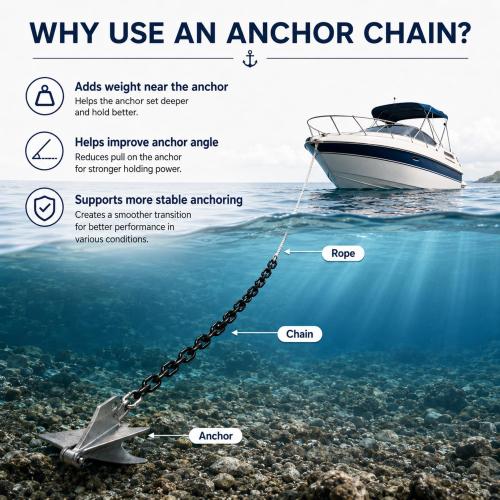 MorningRo PVC Coated Boat Anchor Chain 1/4 Inch x 4ft/ 5ft/ 6ft/ 7ft