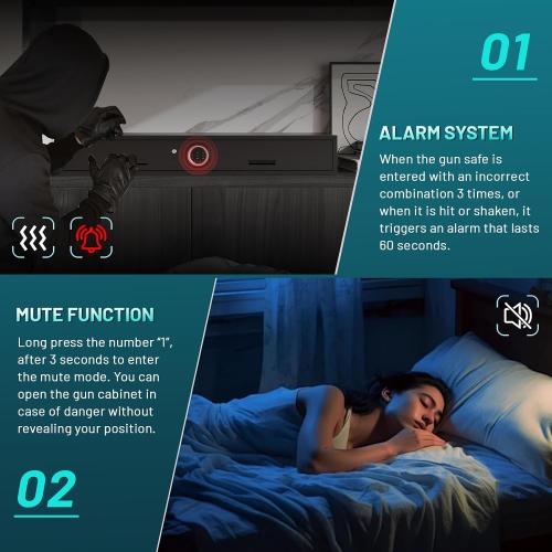 Under Bed Gun Safe for Rifles and Pistols, Gun Storage