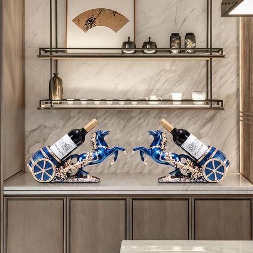Horse Wine Bottle Holder,Decorative Wine Bottle Display—Resin Sculpture Wine Racks Figurines for Kitchen/Cellar/Bar Decor Organizer,Year of the Horse 2026 Gifts for Women/Men Housewarming