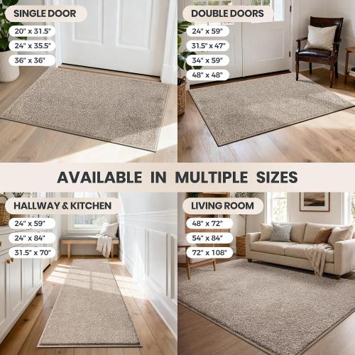PURRUGS Area Rug, 72 x 108, Taupe