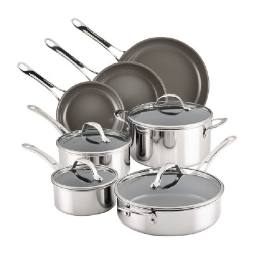 Anolon Everlast Stainless Steel Ceramic 11-pc. Cookware Set