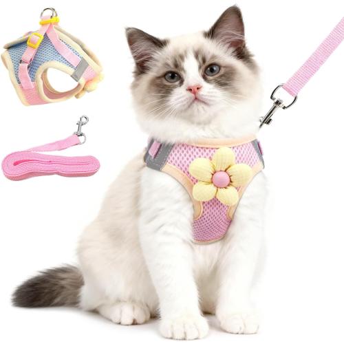 Escape-Proof Cat Harness Leash Set - Breathable Mesh Vest, XS