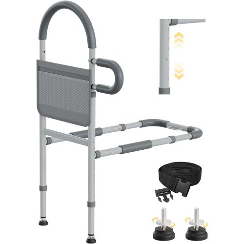 Bed Rails for Elderly Adults Safety, Bedrails for Elderly Adults Grab Bar Bed Handrails, Cane for Seniors with Non-Slip Ergonomic Handle and Storage Pocket, Fit Twin, Full, Queen, King