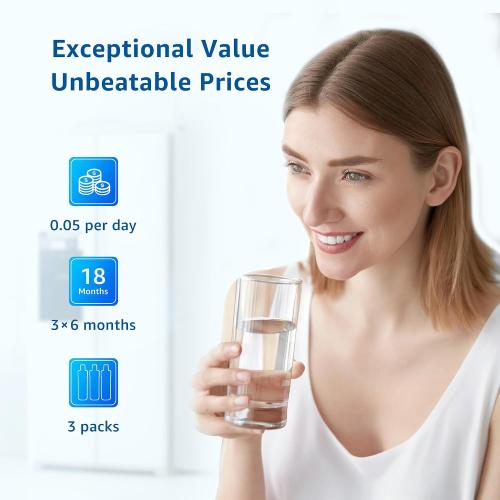 Filterlogic LT1000PC ADQ747935 Refrigerator Water Filter, 3 Pack