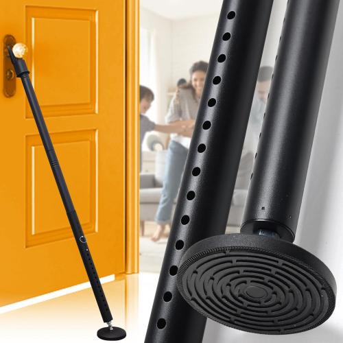 Heavy Duty Door Security Bar, 24.5-50.7 Adjustable Door Stopper with Large Anti-Slip Base, 360° Swivel Foot, Portable Door Brace for Hinged Doors, Sliding Windows, Hotel & Apartment