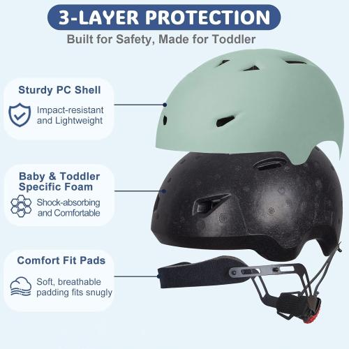 Toddler Helmet, Adjustable Kids Bike Helmet for Ages 1-3-8